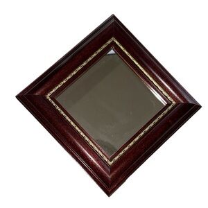 Vintage Wooden Diagonal Hanging Small Mirror
